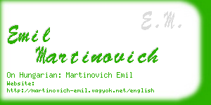 emil martinovich business card